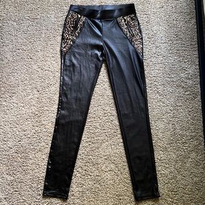 Pleather skinny pants